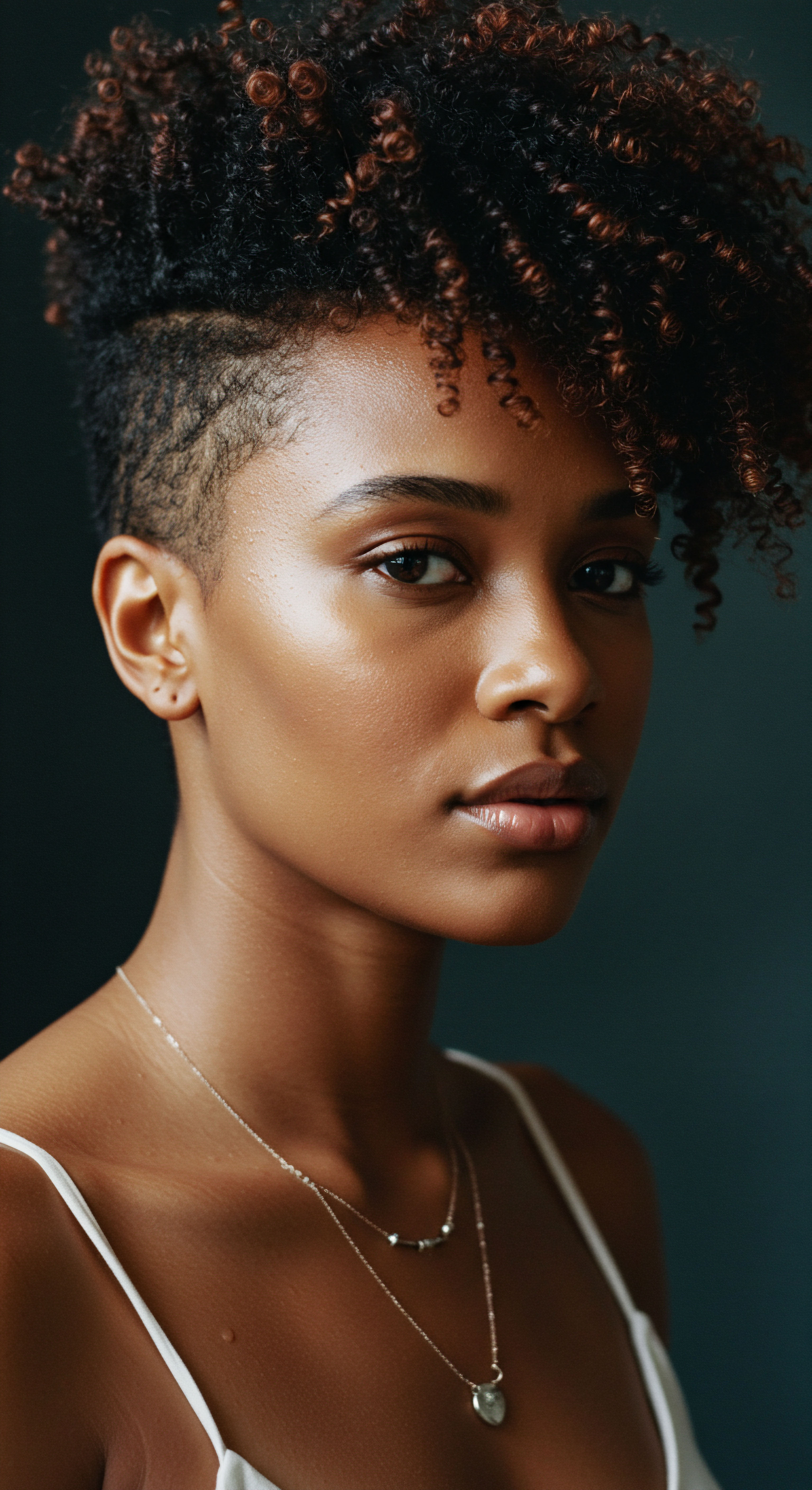 Afro-Textured Coils Expert Care And Dynamic Styling For Defined Hair Integrity Featuring melanin-rich skin and captivating high-density textured hair, this portrait highlights precisely defined coil patterns. Achieved through optimal hydration and meticulous hair care, her contemporary low-manipulation styling reflects superb hair integrity. A celebration of ancestral hair heritage through dedicated regimen.