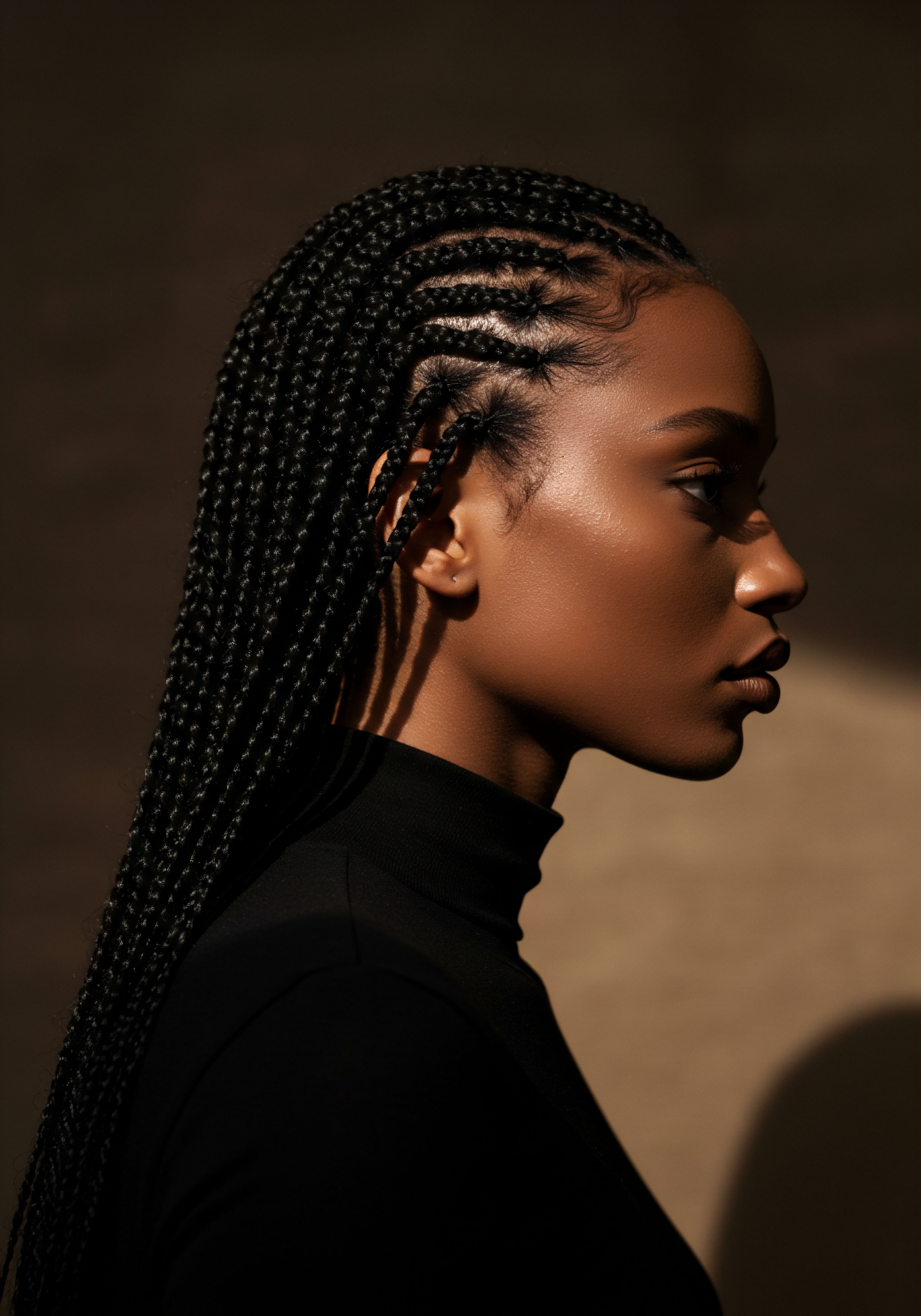 Artful Ancestral Box Braids Exemplifying Textured Hair Protective Styling Mastery This captivating profile showcases intricate box braids, a pinnacle protective style for textured hair. Deeply rooted in Black hair heritage and ancestral styling, it champions optimal scalp health, impressive length retention, and superb strand integrity. The precision braiding exemplifies diligent care for inherent hair pattern definition and long-term hair vitality.