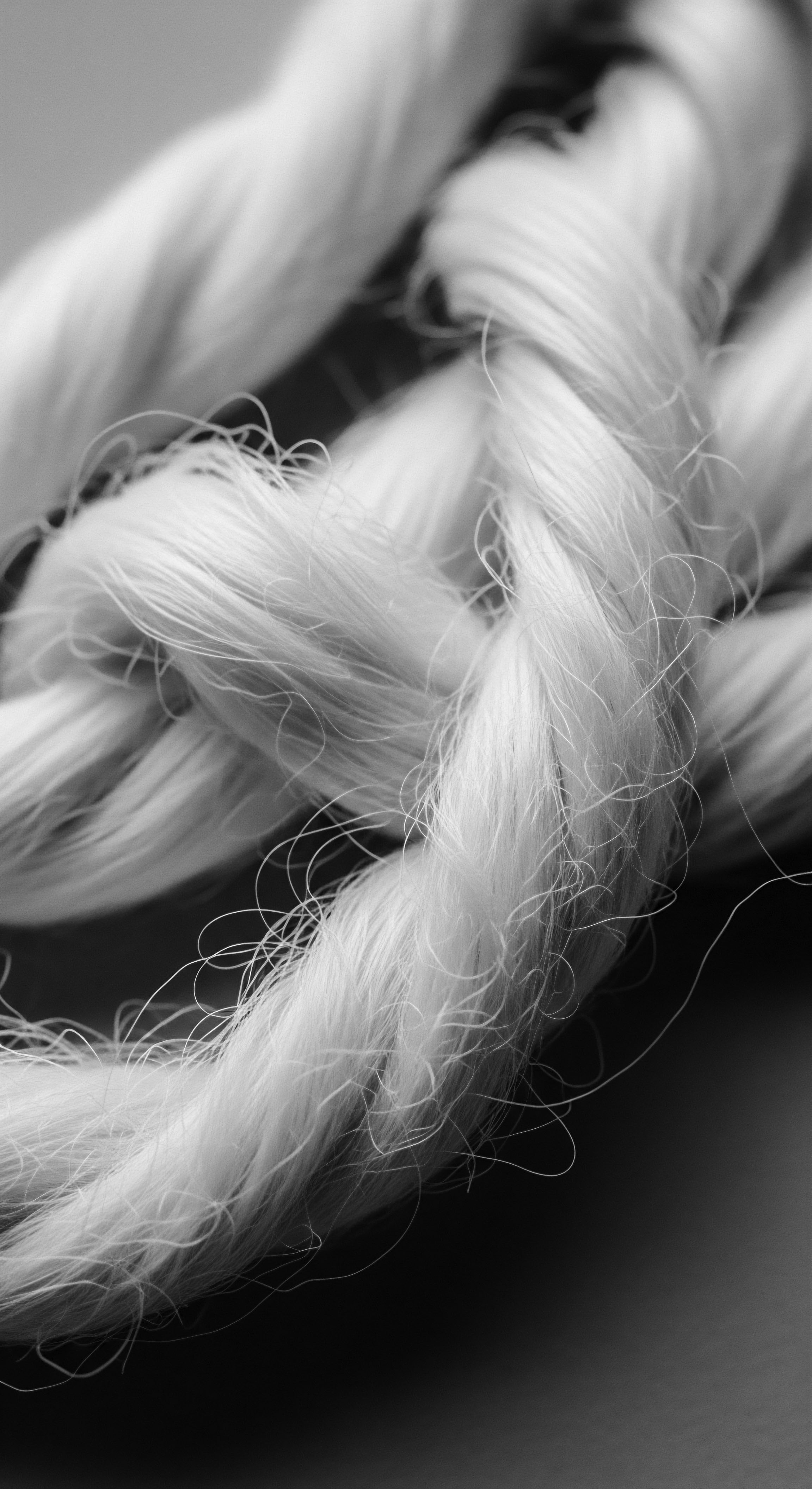 Braided White Fiber Close Up Revealing Intricate Texture and Weave The monochrome braided fiber embodies the resilient spirit and intertwined legacies within textured hair communities. The meticulous weave symbolizes the dedication to preserving ancestral techniques, celebrating diverse beauty standards, and fostering holistic self-care practices for healthy textured hair growth.