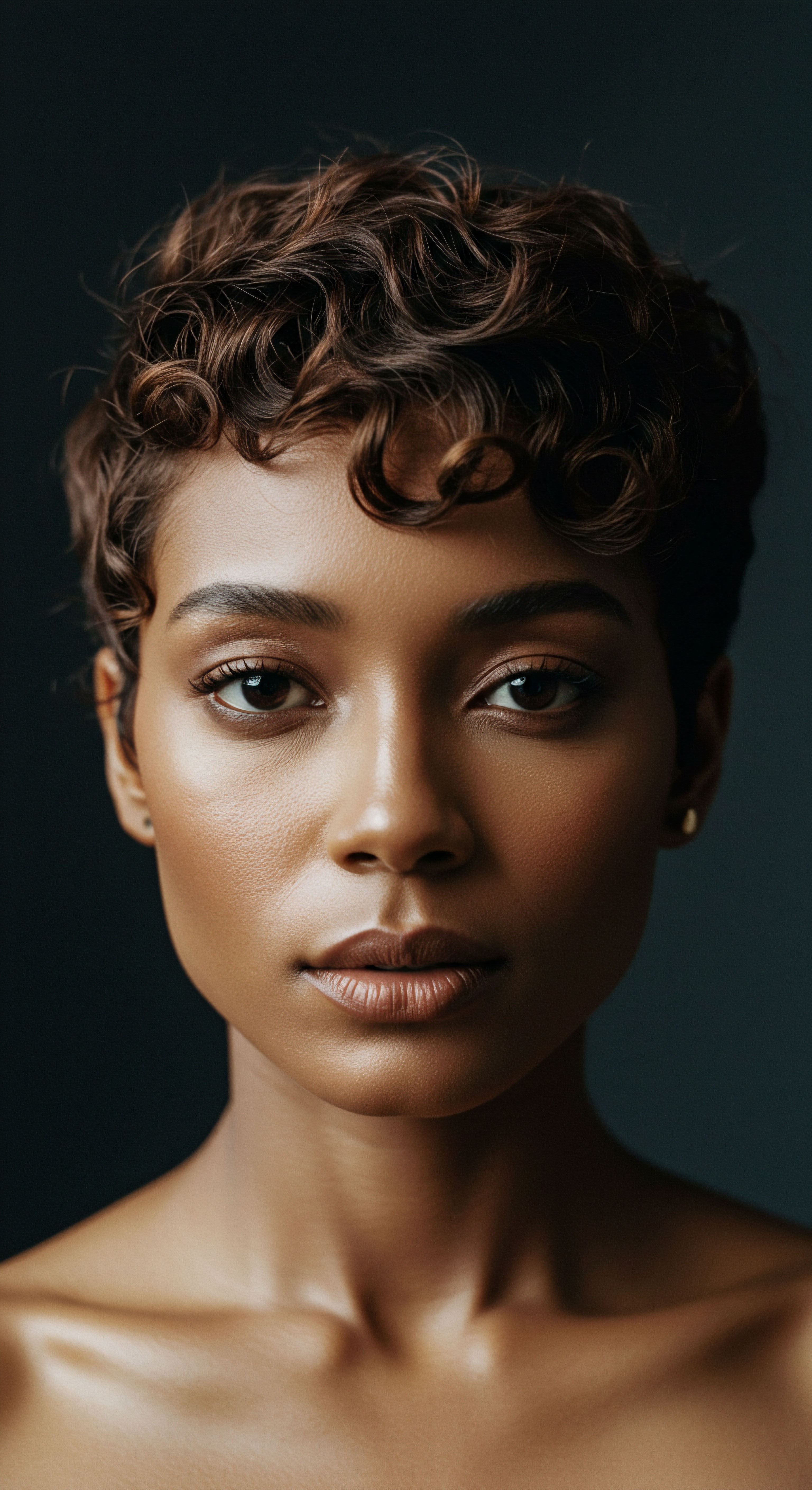 Defined Helixes Textured Hair Heritage Care Styling Essential Guide This portrait exemplifies meticulous textured hair care, revealing perfectly hydrated, defined helixes. It highlights intentional moisture sealing for pattern enhancement, reflecting an embrace of heritage-inspired styling. The luminous melanin-rich skin complements a holistic approach to scalp equilibrium and overall hair wellness, emphasizing intrinsic beauty and diligent upkeep.