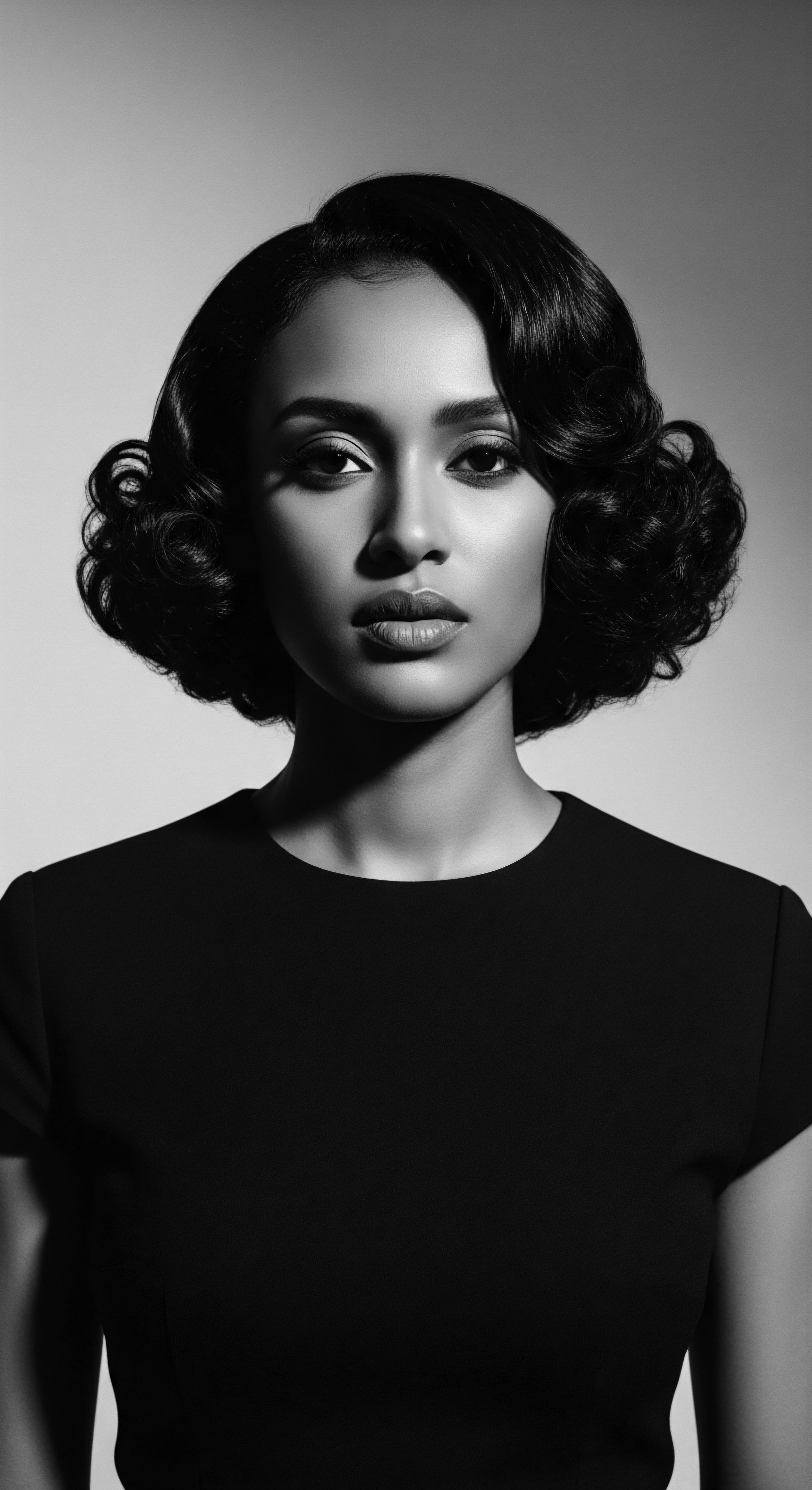 This classic portrait showcases the timeless beauty of structured textured hair waves, reflecting black hair traditions and the holistic approach to style. The woman's poise and the elegant styling resonate with ancestral pride and a thoughtful consideration of heritage within the narrative of personal expression.
