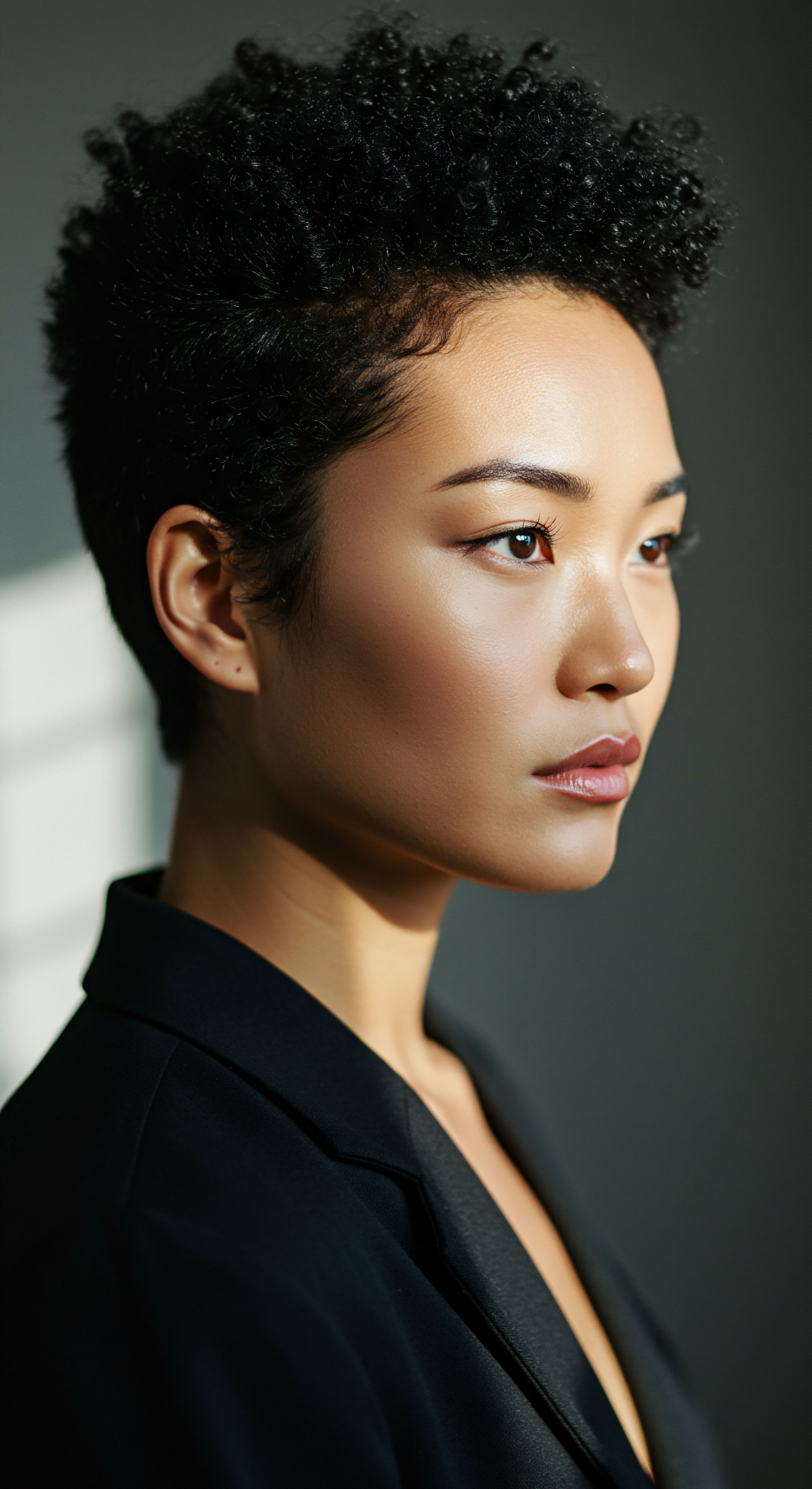 Elevating Coily Texture Max Hydration For Heritage Styling And Definition A radiant mixed-race individual showcases a beautifully defined, dense kinky coily texture. Optimal moisture retention, visible elasticity, and strong strand integrity reflect diligent hydration. This healthy afro-textured spring profoundly embodies meticulous care, celebrating ancestral heritage through artful low-manipulation styling.