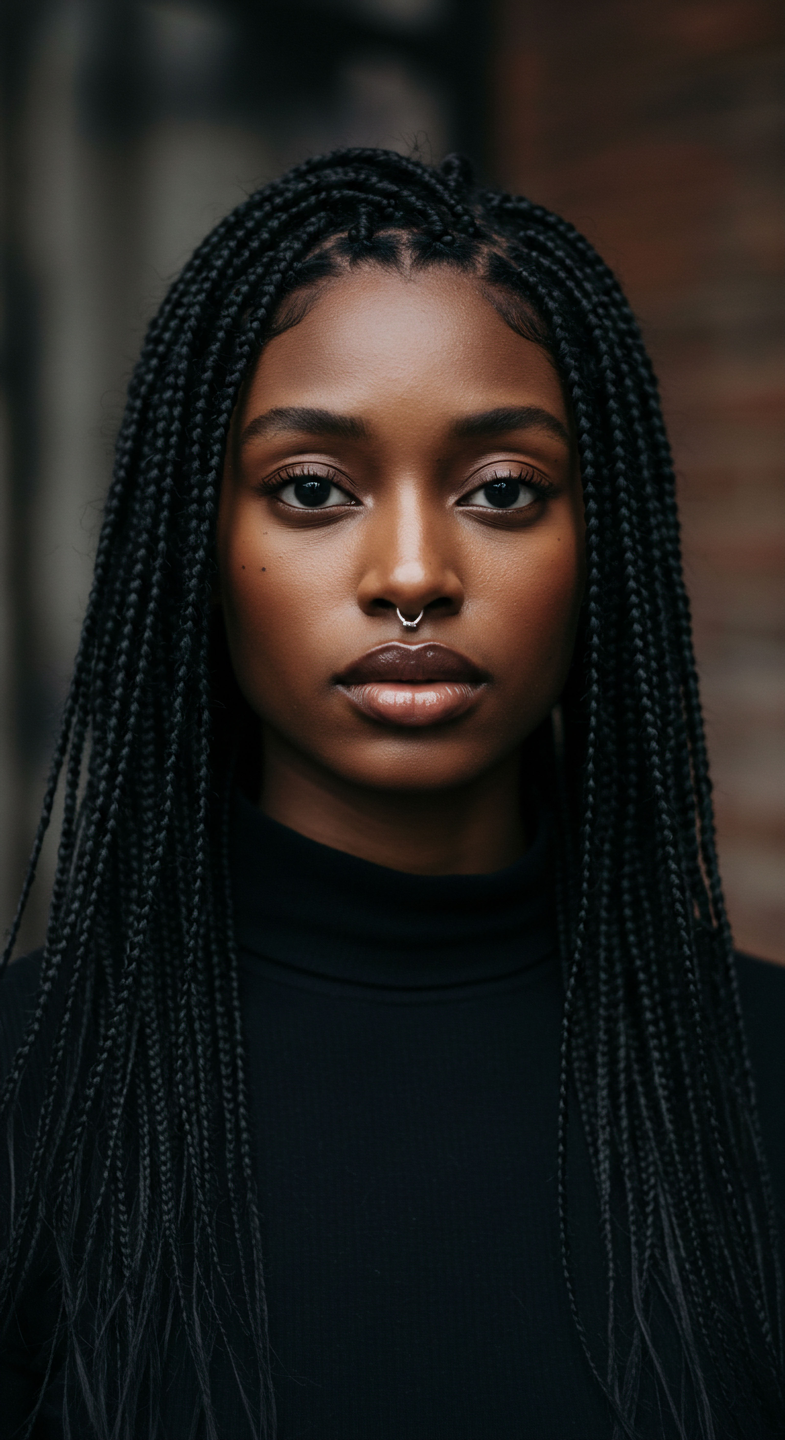 Empowering Textured Hair Care Ancestral Box Braids Reflecting Rich Heritage Celebrating the beauty of Afro-textured hair, this confident individual showcases perfectly executed, uniform box braids. This protective style deeply rooted in ancestral traditions exemplifies commitment to scalp health and moisture sealing. It embodies sophisticated styling techniques for length retention and maintaining natural hair patterns with pride.