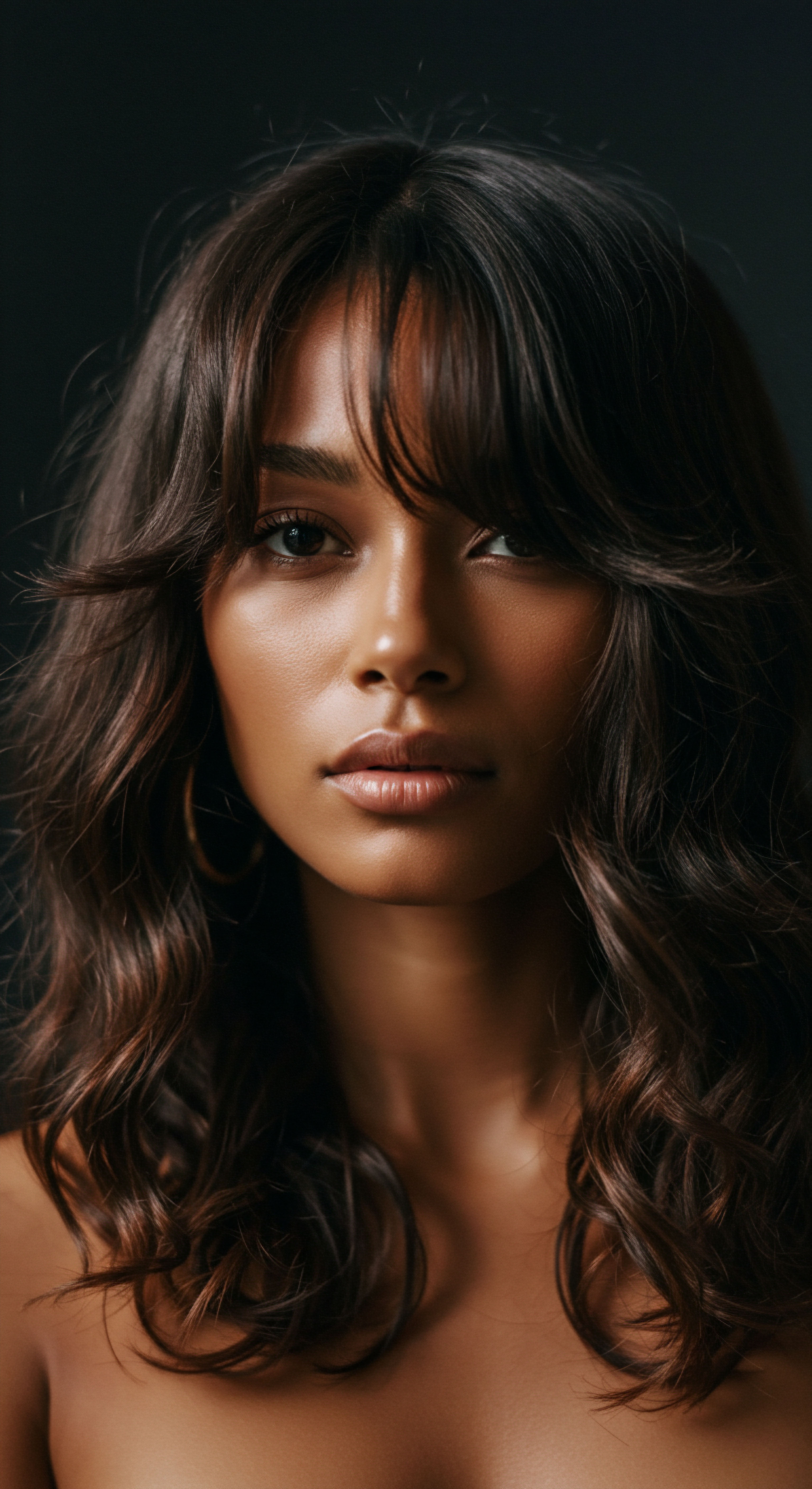 Enhancing Natural Pattern Mixed-Race Hair Care and Cultural Styling Expertise This captivating portrait celebrates radiant multi-ethnic hair, showcasing its defined wave patterns and voluminous springs. Reflecting optimal moisture retention and deep conditioning, her lustrous strands exemplify meticulous textured hair care. It’s a testament to inherited heritage and precise styling, fostering a wellness journey.