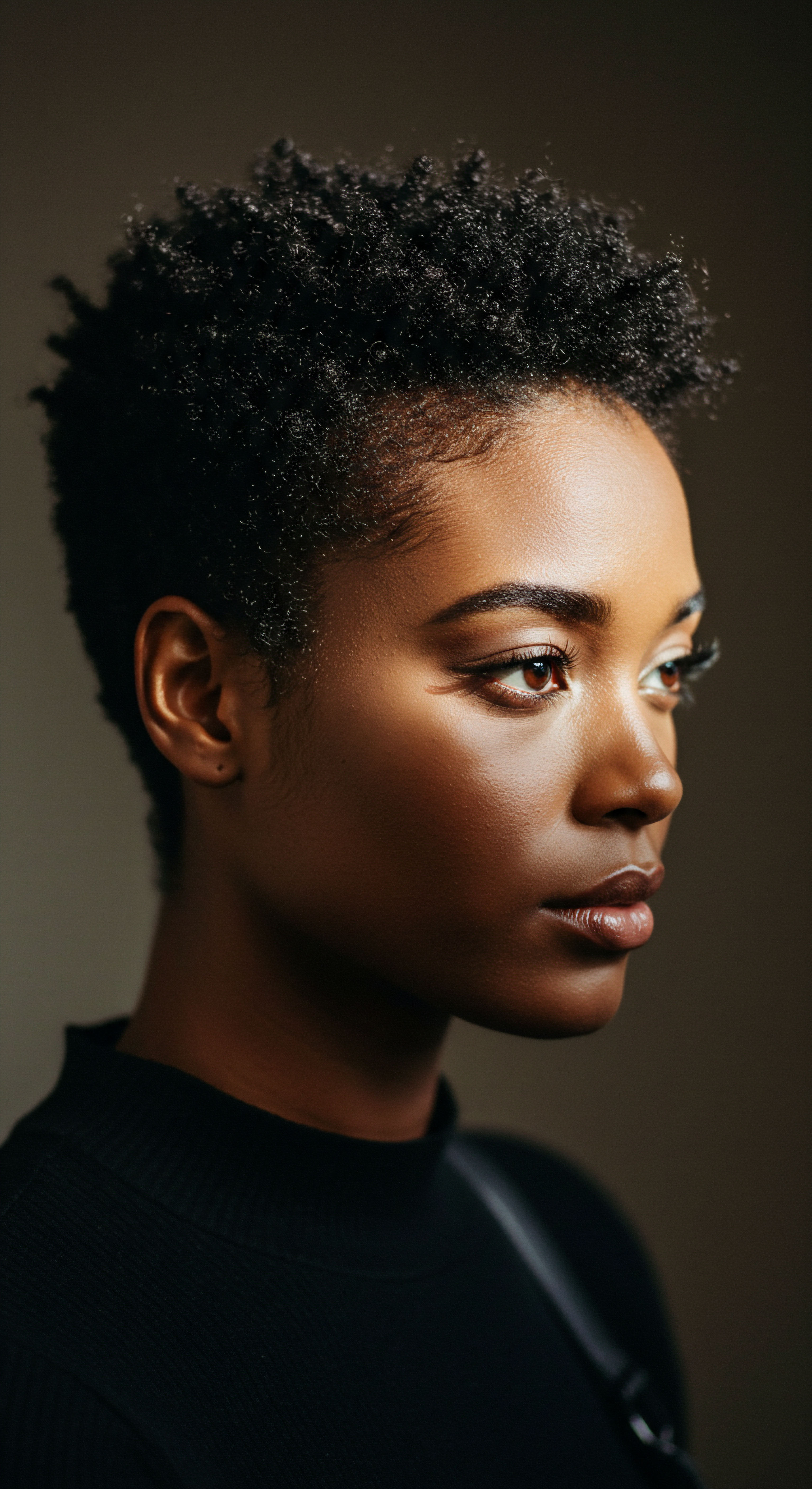 Expert Care for Defined Afro-Textured Hair Optimal Hydration This portrait showcases high-density afro-textured hair, with its uniform coil pattern and radiant skin, highlighting optimal hydration and scalp health. It embodies expert Black hair styling and purposeful heritage-based care, promoting flourishing natural textures with minimal manipulation.