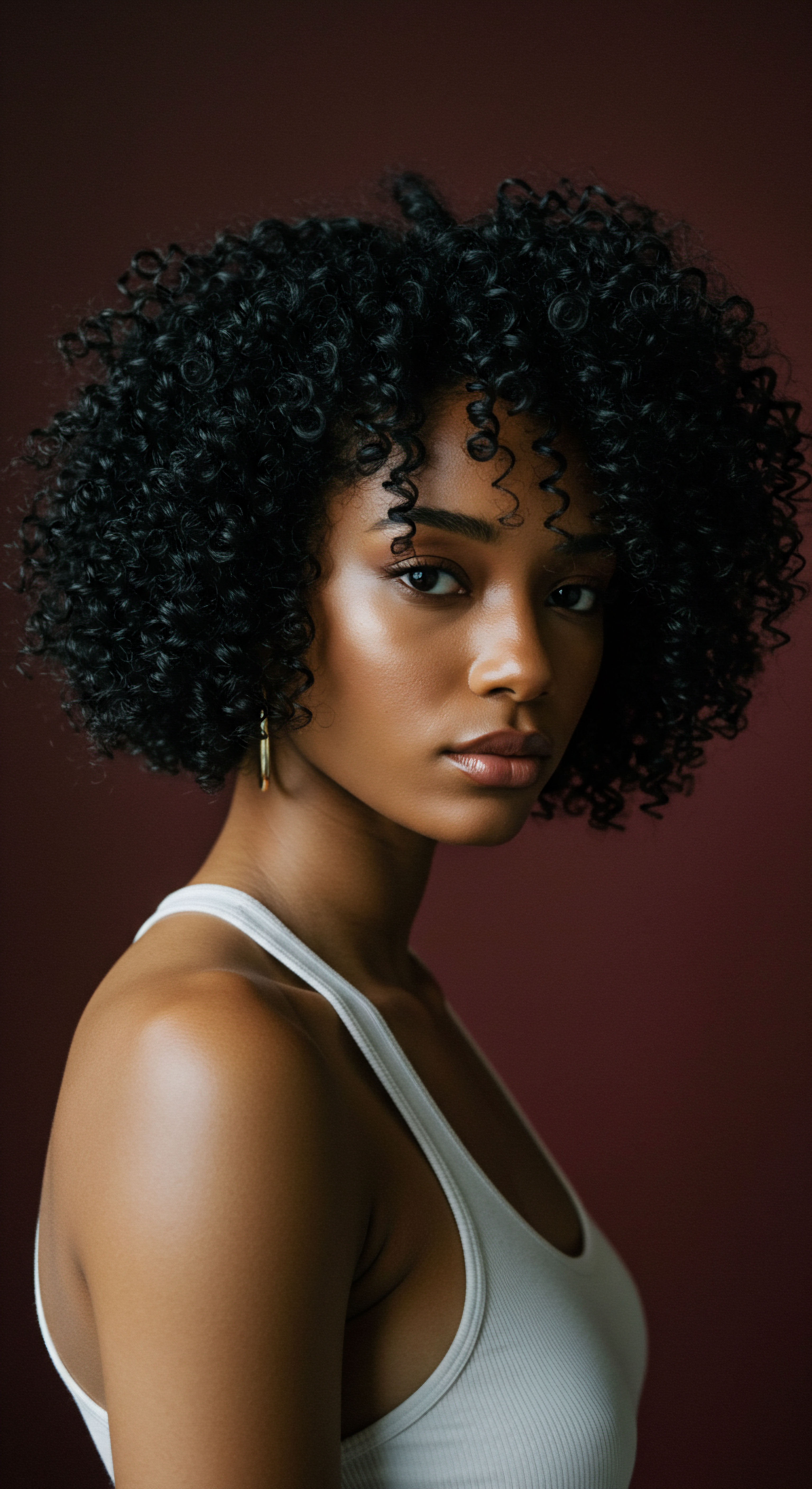 Expert Hair Care Deeply Defined Coily Texture Heritage Radiance Celebrating rich Black hair heritage and natural coily texture, this image highlights exquisite pattern definition. Visible hydrated springs exemplify dedicated textured hair care, advanced moisture retention, and effective frizz reduction. It's a testament to mindful styling for vibrant hair health and stunning texture integrity.