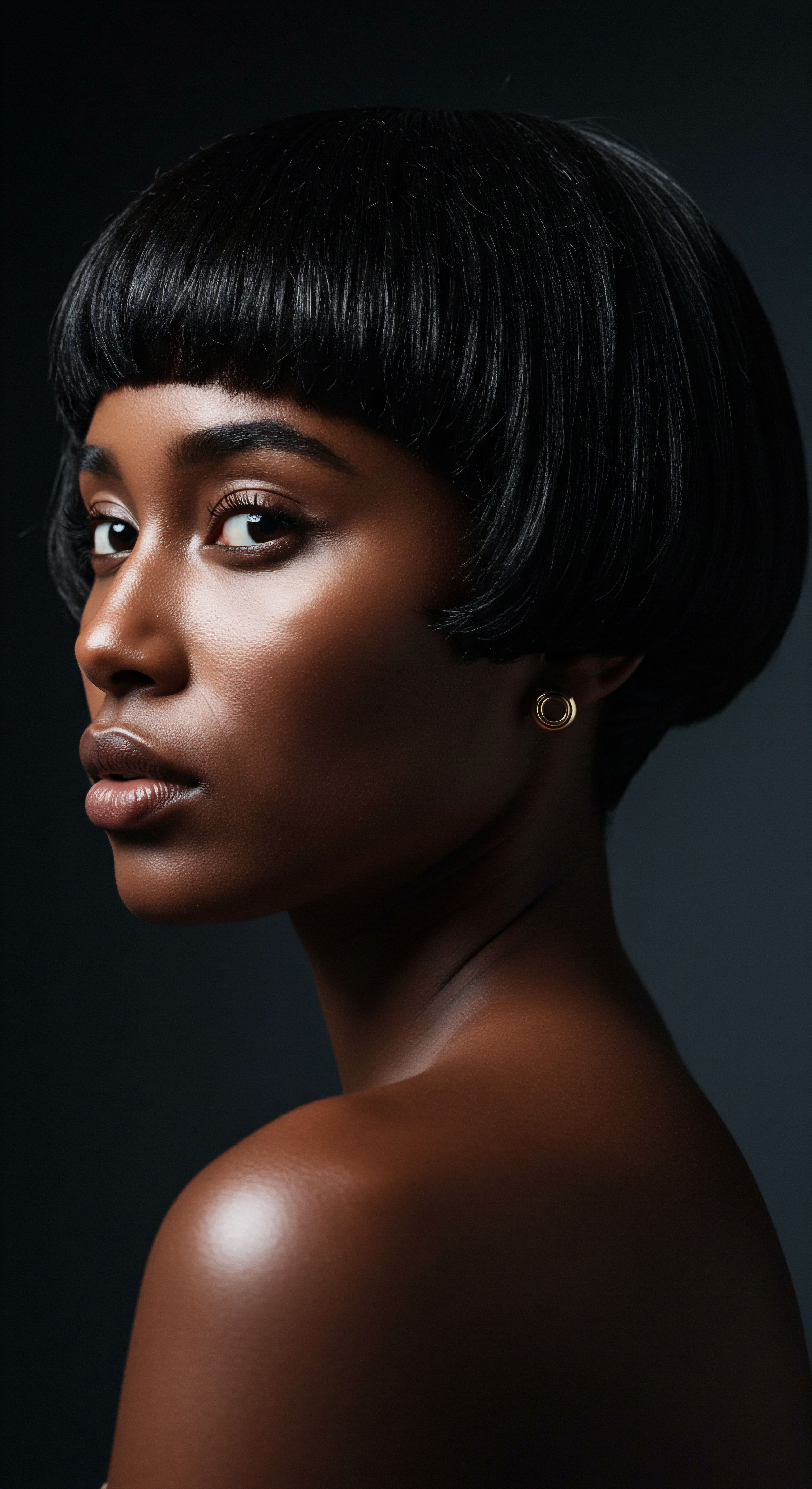 High Sheen Textured Tresses Embracing Roothea Care and Bold Styling This stunning portrait illuminates the elegance of healthy Black hair, featuring a pristine straightened texture that glistens with optimal hydration levels. Expert styling techniques underscore low porosity strands and robust hair elasticity, showcasing the profound beauty inherent in meticulous textured hair artistry. It’s a testament to dedicated Roothea care and celebrating diverse hair heritage.