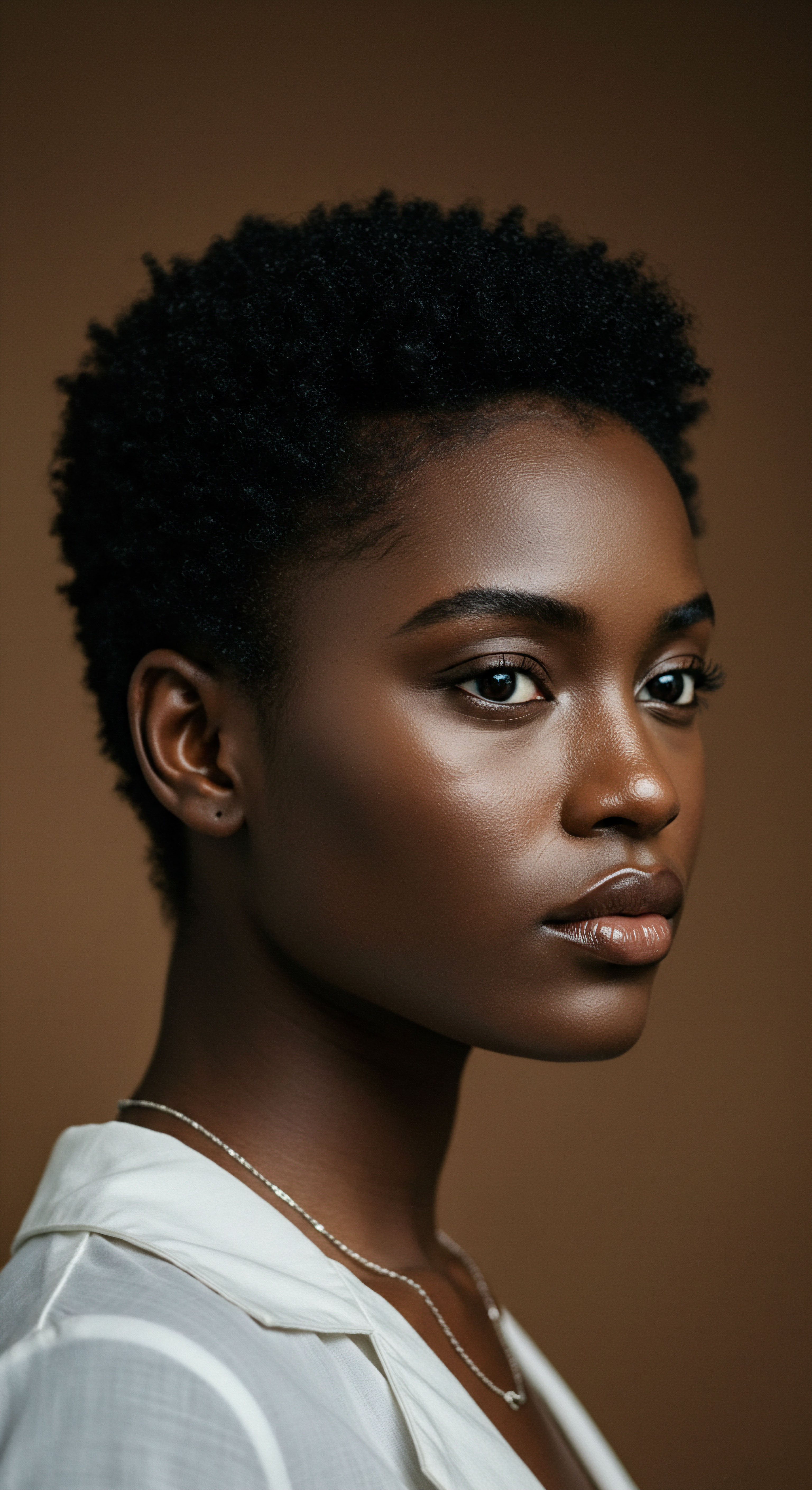 Highlighting 4C Coily Patterns Enhancing Strand Integrity with Balanced Moisture Capturing the profound beauty of high-density afro-texture, this image reveals exquisitely defined coily patterns. Showcasing remarkable fiber resilience and consistent moisture retention, it exemplifies meticulous scalp health and strand integrity. This reflects dedicated heritage-rich hair care, purposeful natural hair styling, and an approach to low porosity product absorption that enhances melanin-rich skin vitality.