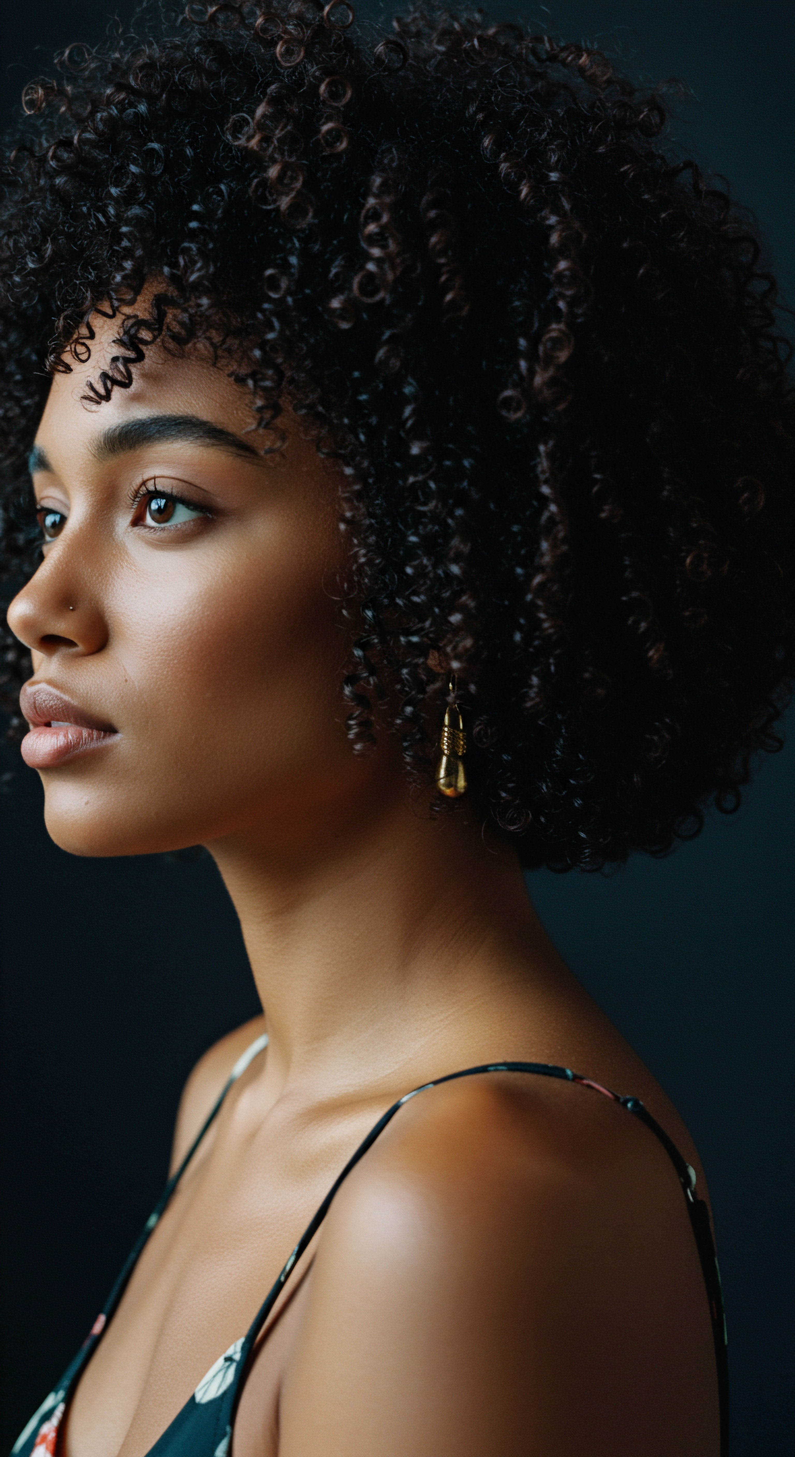 Highlighting Textured Hair Resilience Coily Patterns Ancestral Black Hair Identity Captivating profile embodies textured hair excellence. Tightly sprung natural black hair patterns radiate superb definition, showcasing robust elasticity. This reflects diligent moisture retention and protein-moisture balance, ancestral hair care ensuring optimal strand integrity.