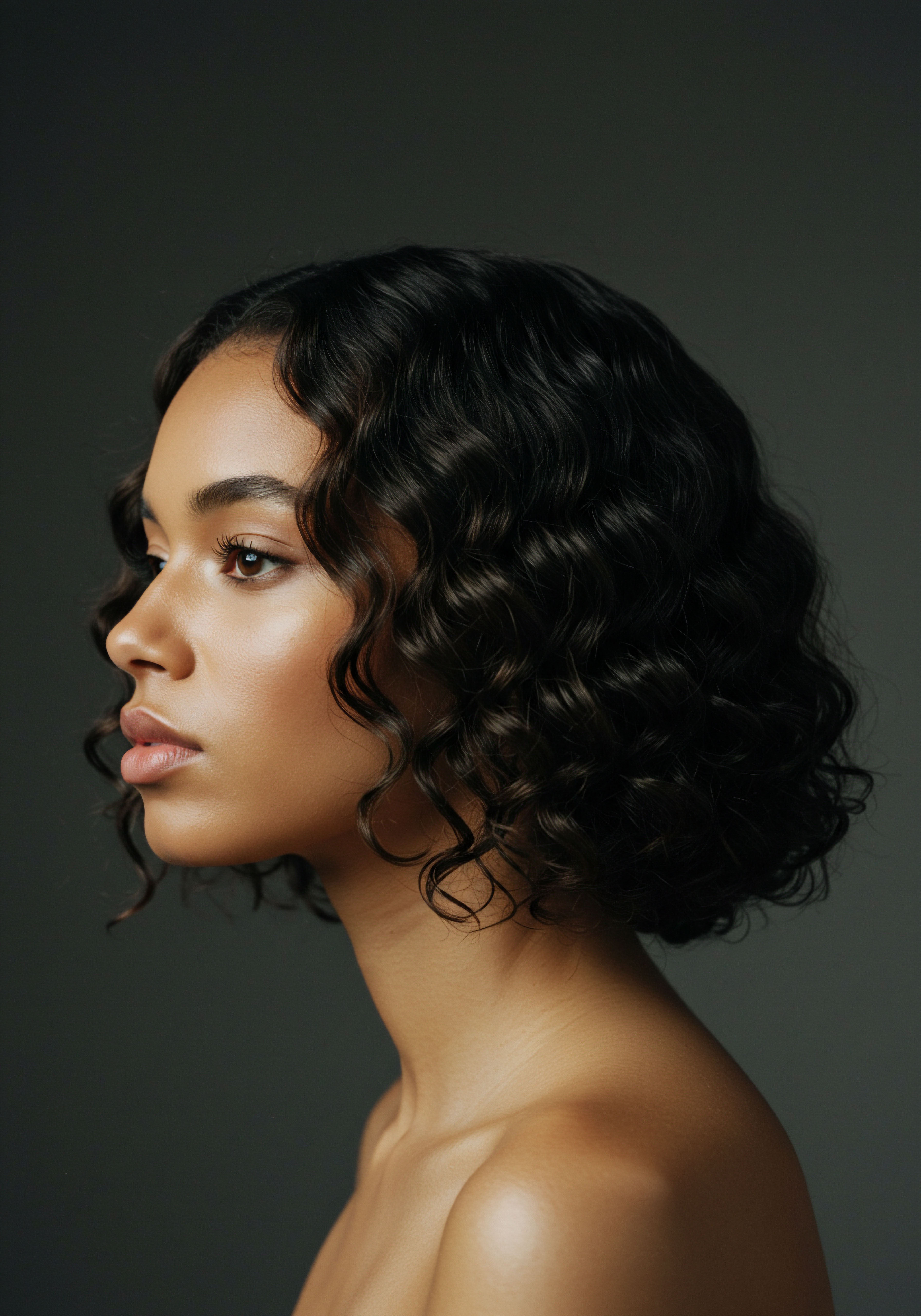 Honoring Melanin-Rich Strands Exploring Authentic Textured Hair Care Wisdom This captivating profile showcases a woman's rich dark textured hair, adorned with distinctive helical patterns. Her melanin-rich strands glow with optimal hydration and strand elasticity from thoughtful care. It truly celebrates heritage, defining mixed-race hair beauty through impeccable pattern retention and adaptable styling.