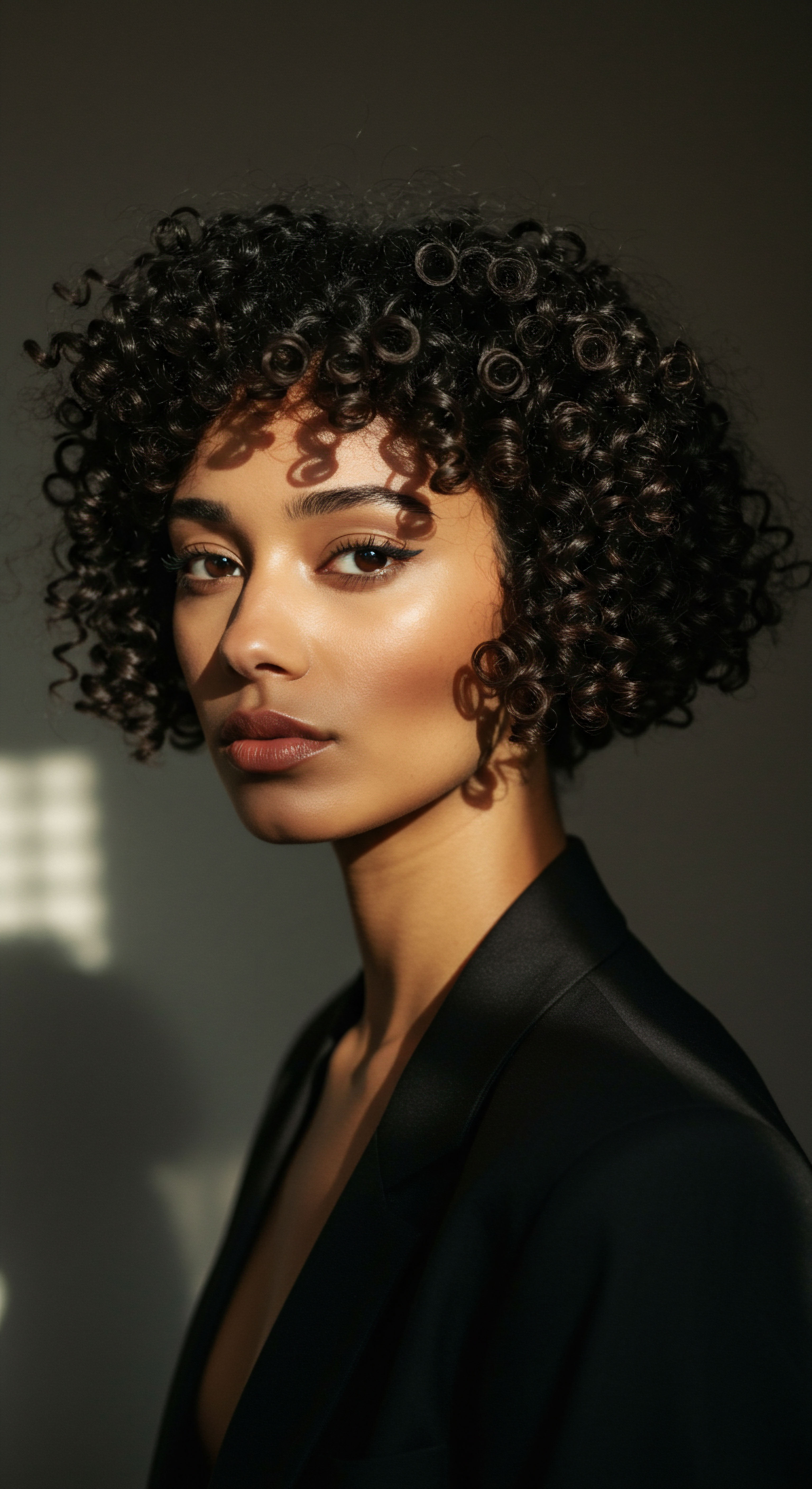 Luminous Coily Pattern Affirming Heritage Through Optimal Hair Health This compelling portrait reveals a captivating individual with exquisitely defined tight helix formations and a luscious dark coily texture. The luminous, high-density hair showcases peak optimal moisture retention and masterful pattern enhancement, resulting from dedicated product layering and advanced styling techniques. This truly celebrates ancestral heritage, embodying vibrant diasporic beauty and comprehensive textured hair care.