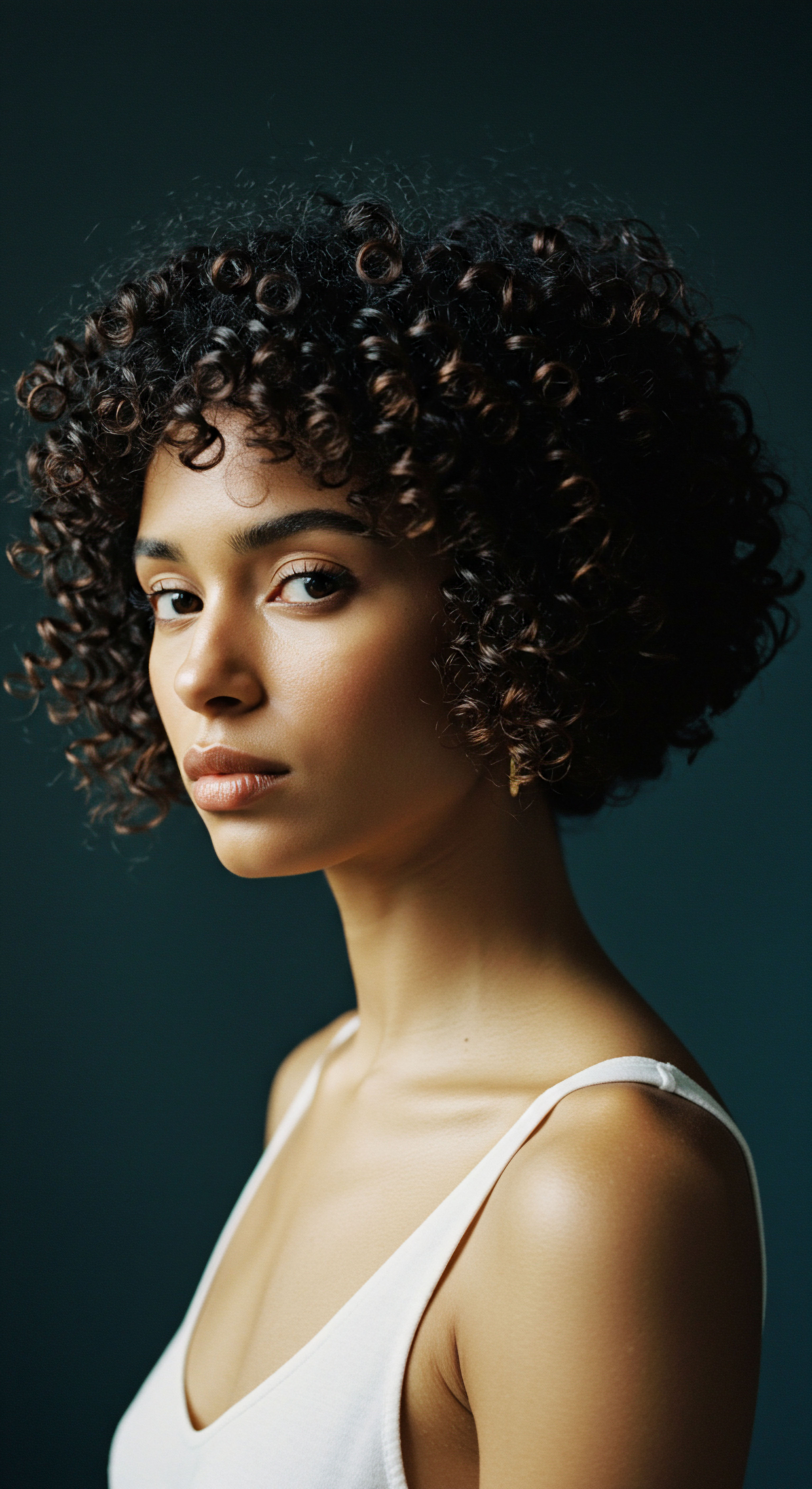 Nourished Coiling Pattern Reflecting Heritage Beauty And Advanced Styling Care A captivating portrait featuring radiant mixed-race textured hair. Each resilient coil exemplifies optimal moisture retention and skilled styling processes, testament to advanced hair care and vibrant scalp health. This powerfully celebrates heritage through meticulous natural pattern enhancement and unparalleled fiber integrity.