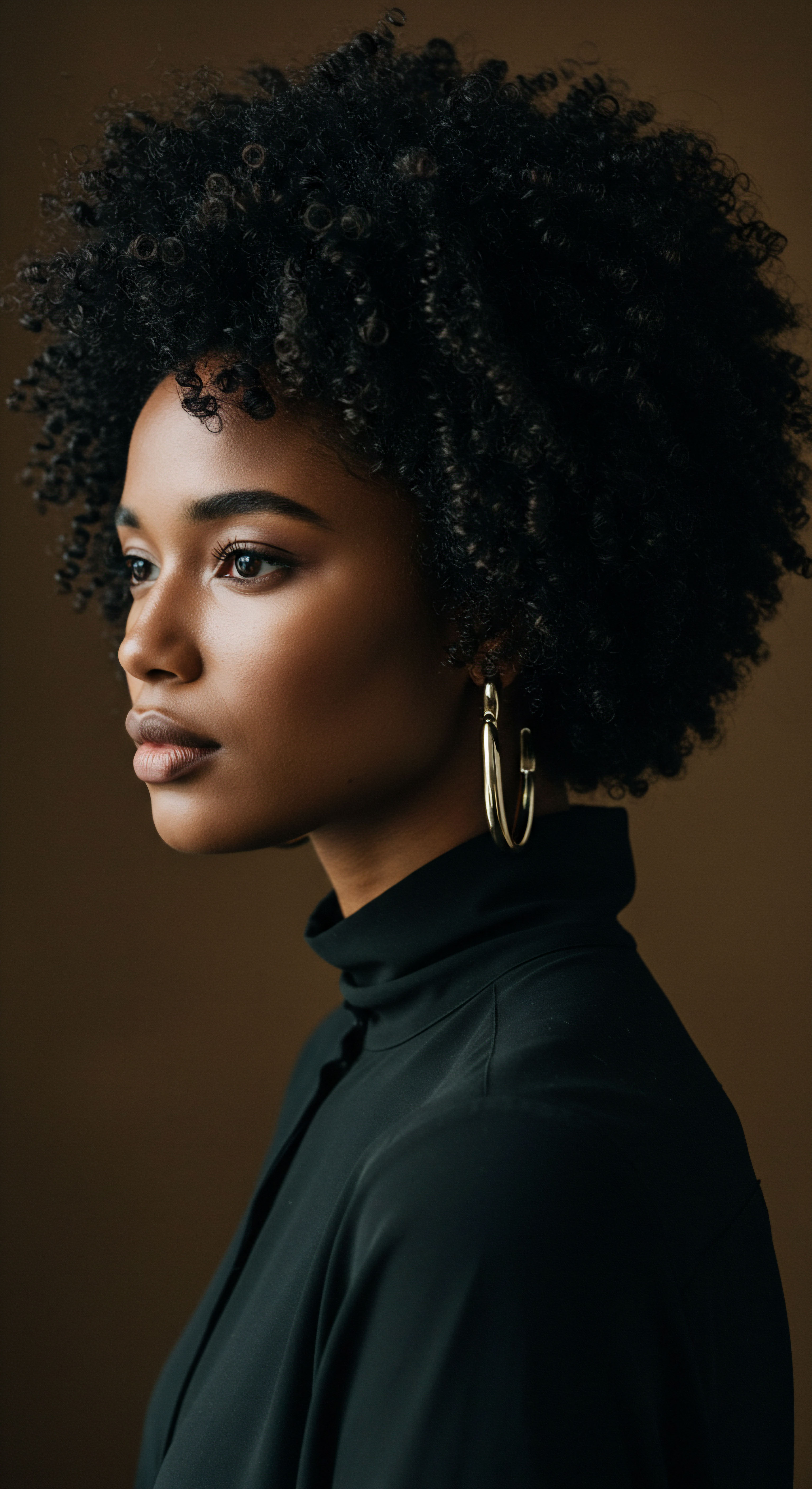 Nourishing Ancestral Tightly Patterned Coily Hair For Definition A captivating profile showcases dense, tightly-patterned African texture. Her coils demonstrate optimal hydration and low porosity, revealing expert moisture retention from heritage-inspired care. This highlights vibrant strand integrity and defined patterns, a testament to consistent styling and nourishment regimens.