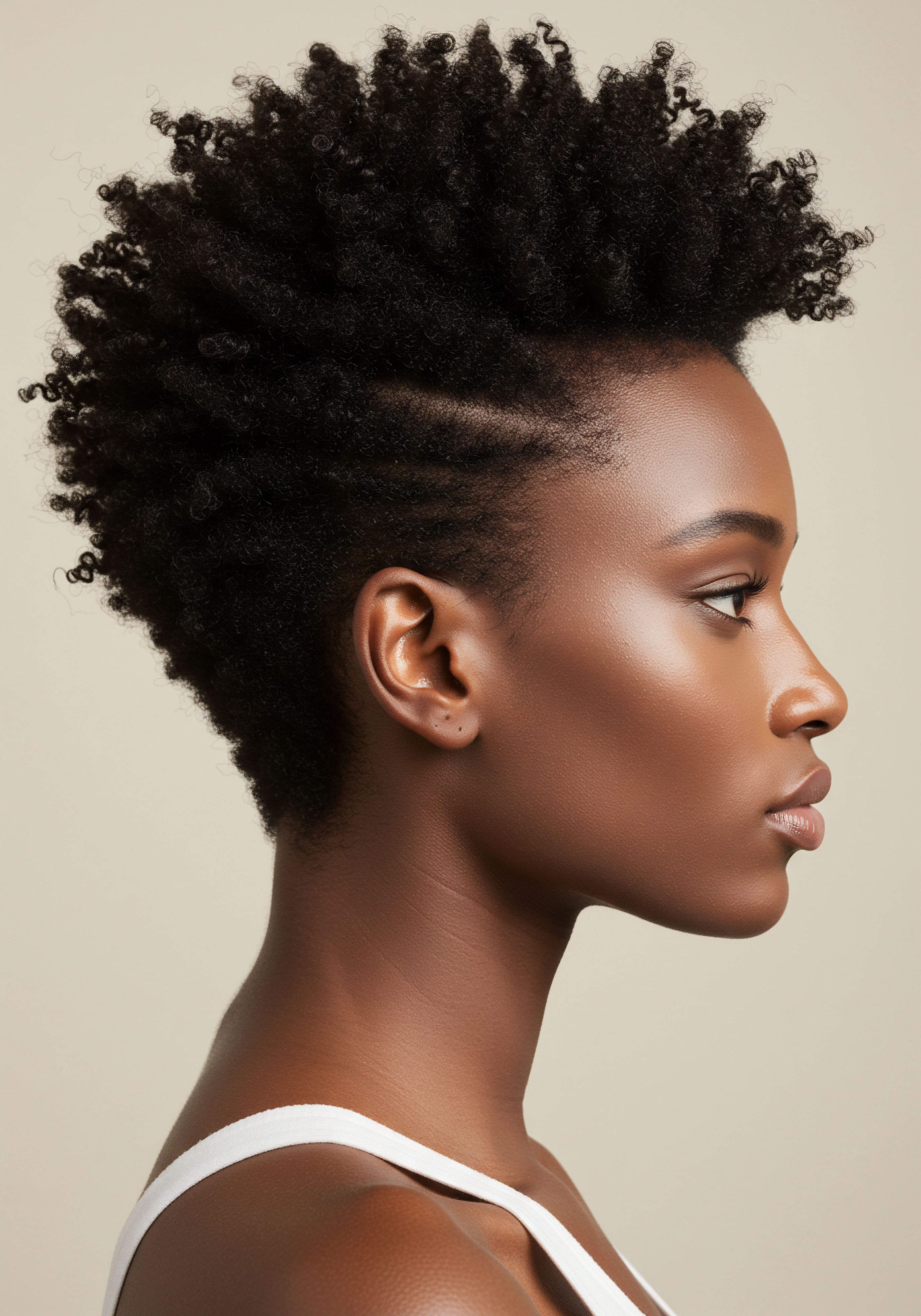 Nurturing Defined Coiled Textured Hair A Black Heritage Styling Approach A luminous profile highlights vibrant Black hair, embracing its unique natural texture and heritage. The defined coiled pattern radiates health, demonstrating exceptional moisture retention, strand elasticity, and dedicated hair care for optimized volume and pristine scalp vitality.