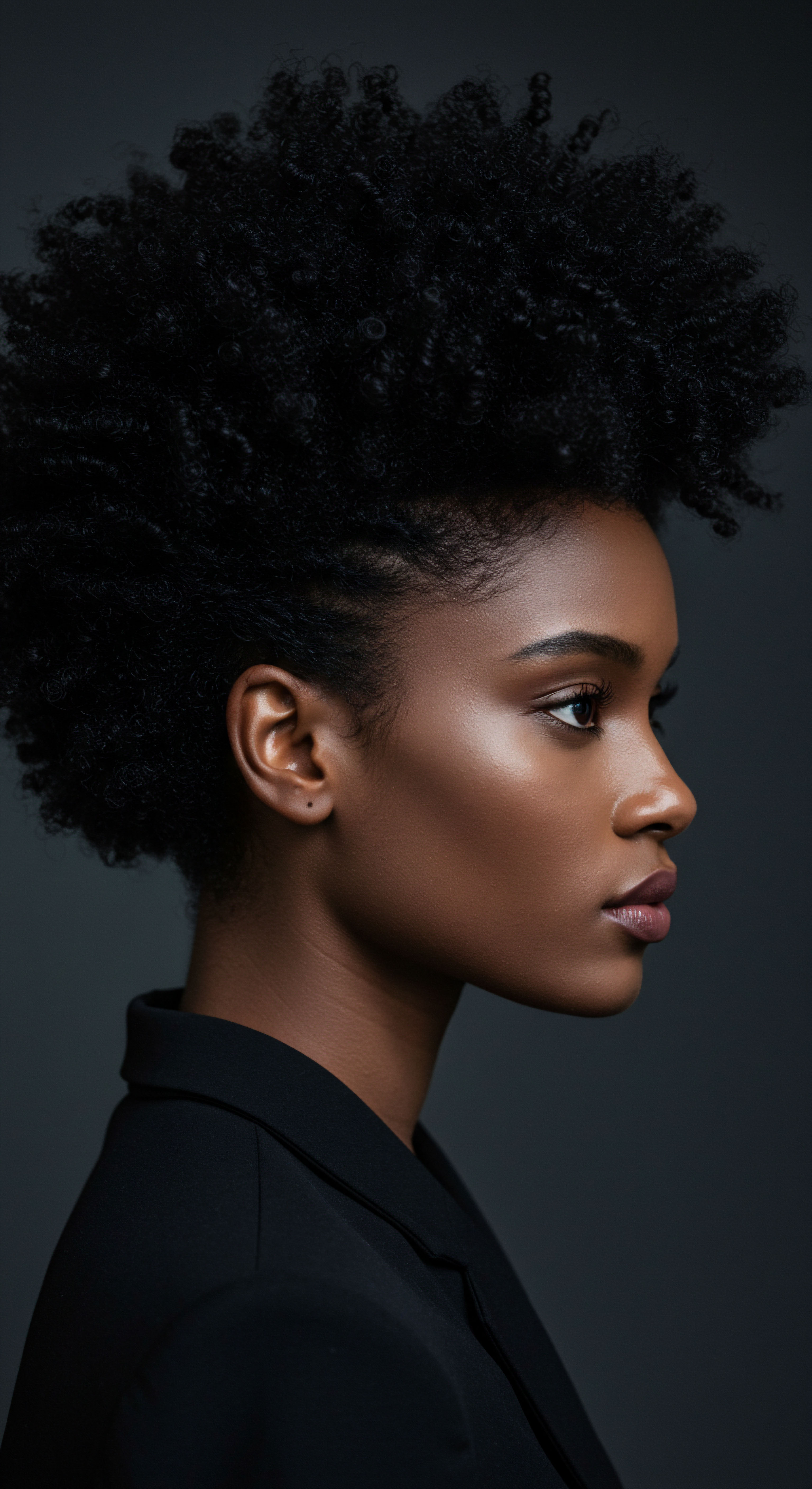 Optimal Textured Hair Care Revealing Defined Kinky Coils And Heritage Styling This captivating profile celebrates Black hair heritage, unveiling an exquisitely sculpted, dense kinky-coily texture. Expert natural hair styling methods ensure incredible pattern definition and deep hydration, reflecting advanced textured hair care, optimal moisture retention, and resilience for stunning hair elasticity and spring.