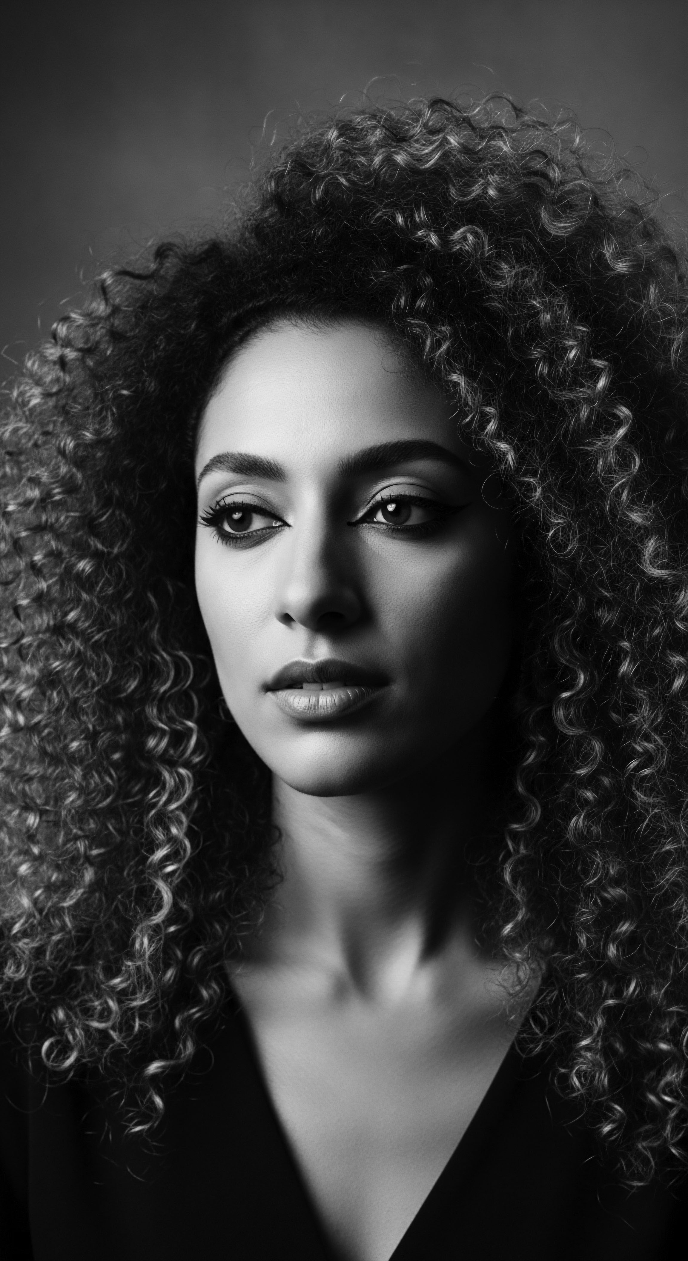 This portrait captures the essence of natural beauty, highlighting the inherent elegance of spiraled textured hair and strong facial features. The interplay of light and shadow adds dimension, telling a silent story of heritage, identity, and the embrace of self-expression through authentic, expressive, coiled hairstyling and form.