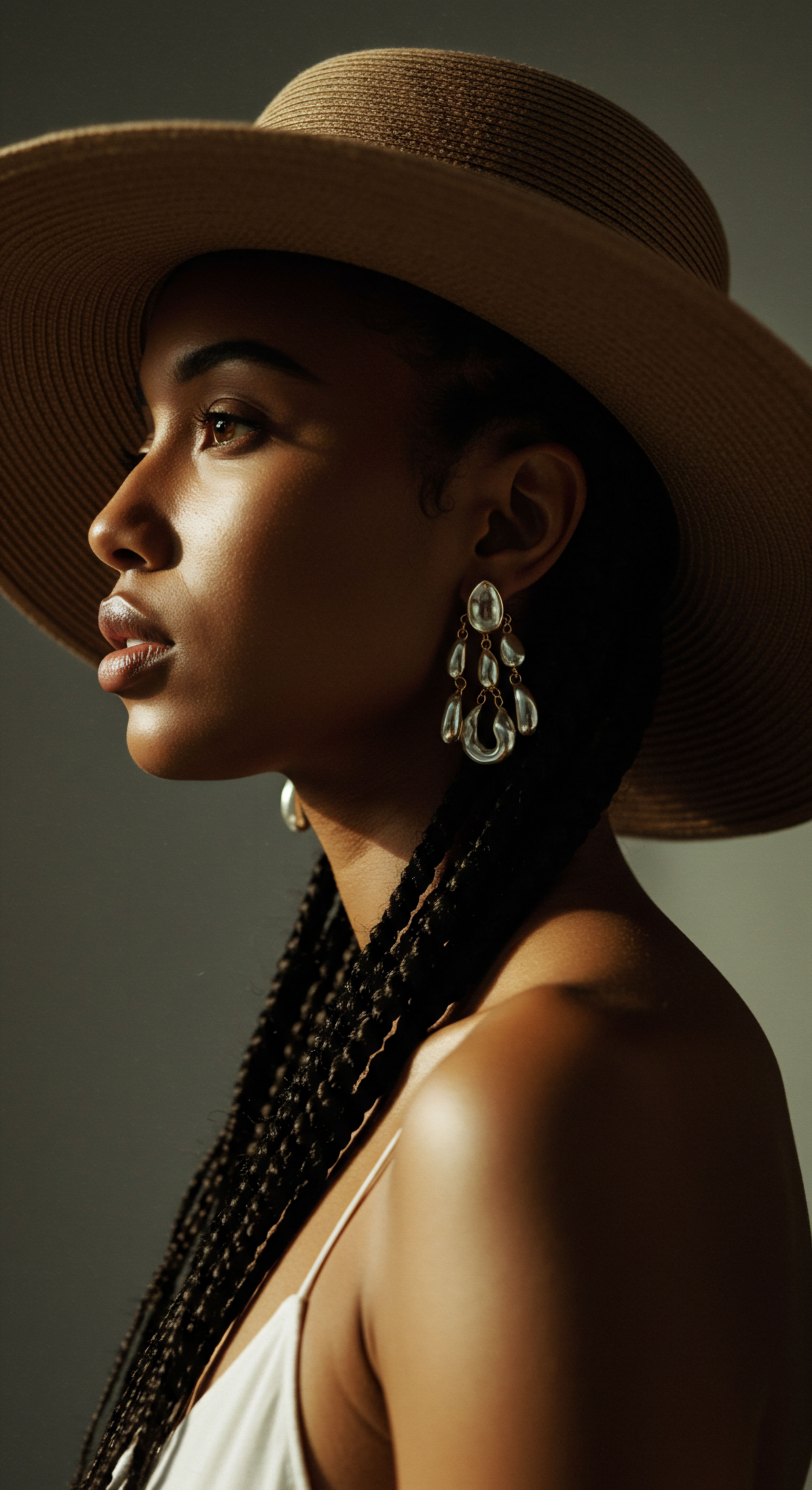 Protective Braids Elevating Black Hair Textured Styling Heritage Care Radiant profile highlights resilient, low-porosity textured hair. Expertly styled, elongated protective braids showcase remarkable sheen from deep hydration and meticulous scalp health. This sophisticated low-manipulation styling honors rich ancestral heritage, ensuring optimal moisture retention and enhanced coil density.