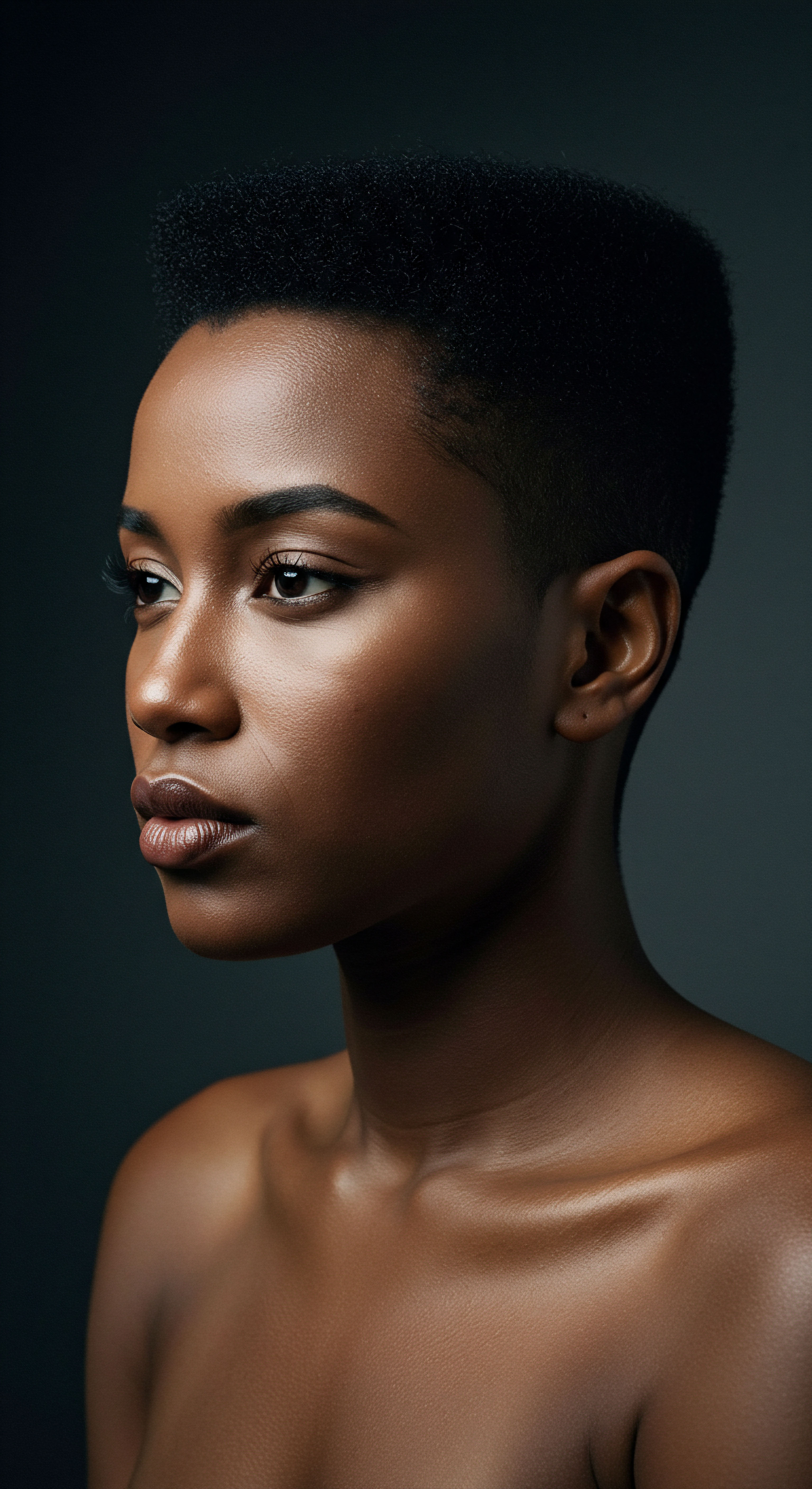 Radiance of Rich Textured Pattern Holistic Scalp Health and Strand Vitality A captivating profile of a melanated individual radiates with healthy, natural coily texture. It embodies meticulous textured hair care, ensuring optimal strand hydration and vibrant scalp health. This image powerfully conveys ancestral heritage through sophisticated styling, fostering resilient hair elasticity and celebrating beautiful hair patterning.