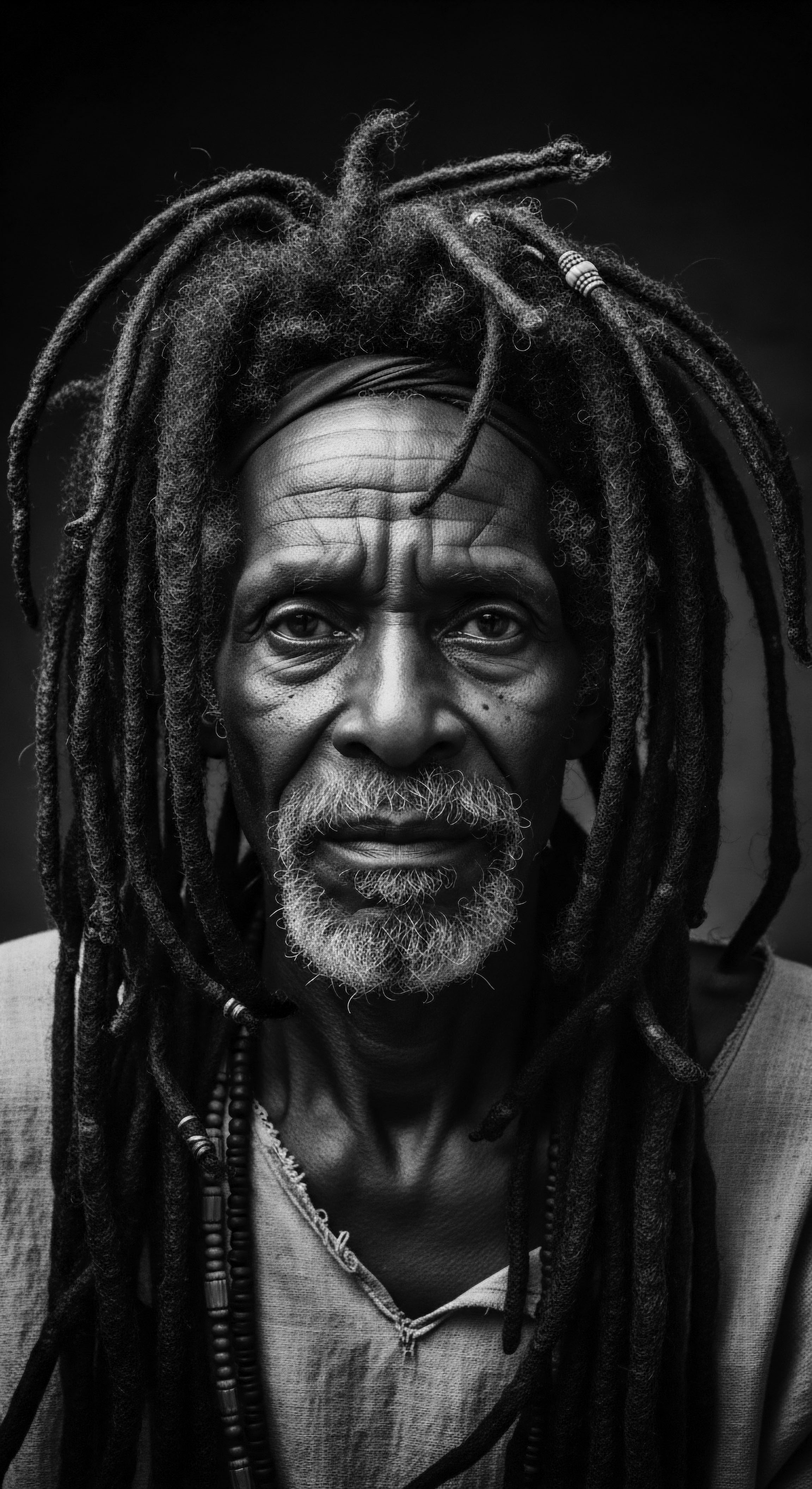 Resilient Elder’s Textured Legacy Natural Coils High Porosity Hair Aesthetics This evocative portrait immortalizes resilience, revealing an elder's textured hair locs, a tapestry of ancestral strength, natural coils, and holistic sebaceous balance care. Each coil speaks of heritage, while the eyes reflect the profound wisdom inherent in low manipulation styling affirming the richness of Black hair traditions and mixed-race hair narratives.