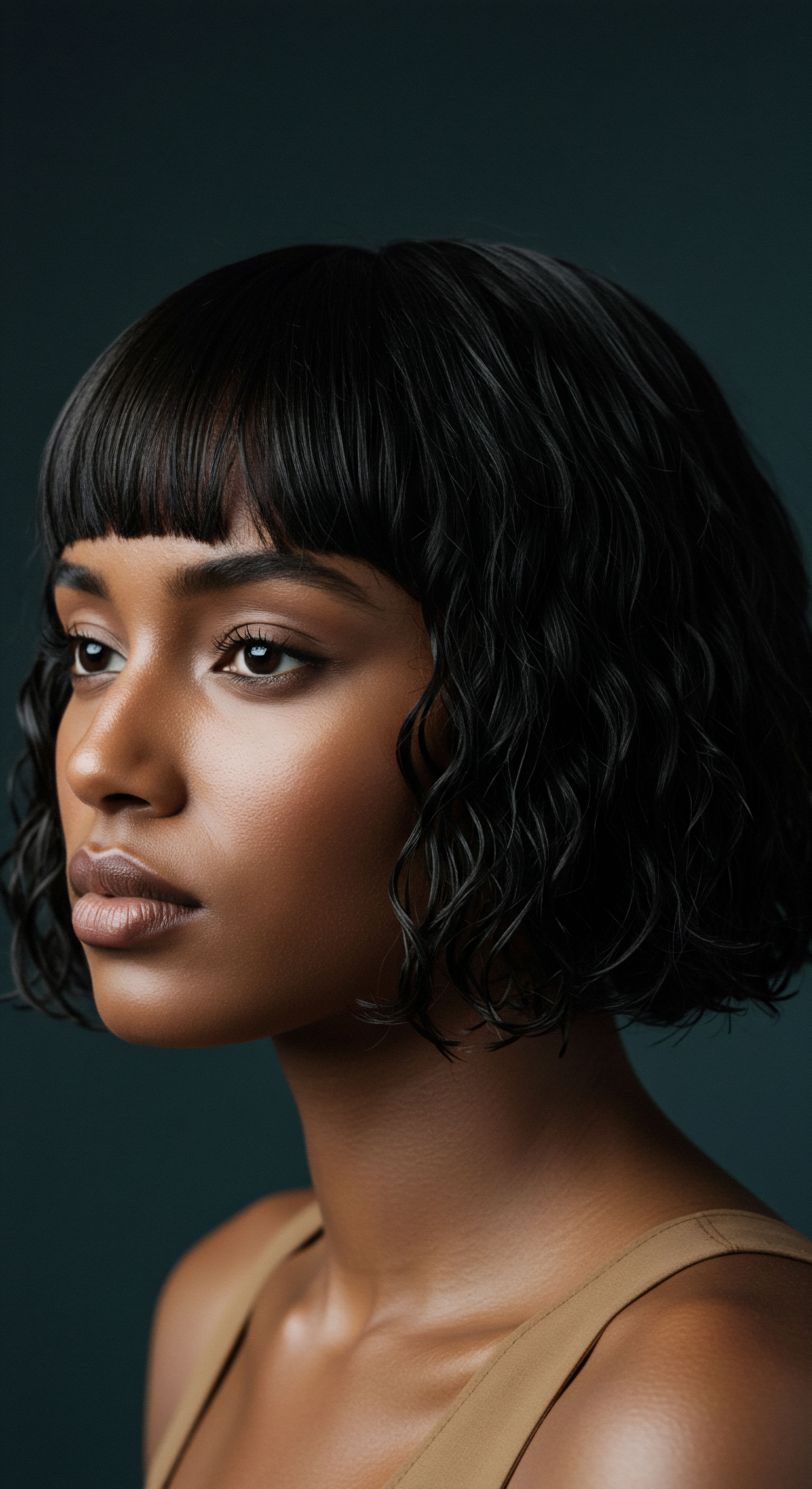 Rich Black Hair Showcasing Hydrated Strands With Precision Shaping And Natural Pattern Definition This captivating profile highlights Black textured hair, showcasing striking pattern definition. The hydrated strands suggest optimal low porosity care and moisture retention, reflecting skillful precision shaping. An Afrocentric aesthetic radiates natural beauty and heritage pride, embodying a thriving healthy hair journey.