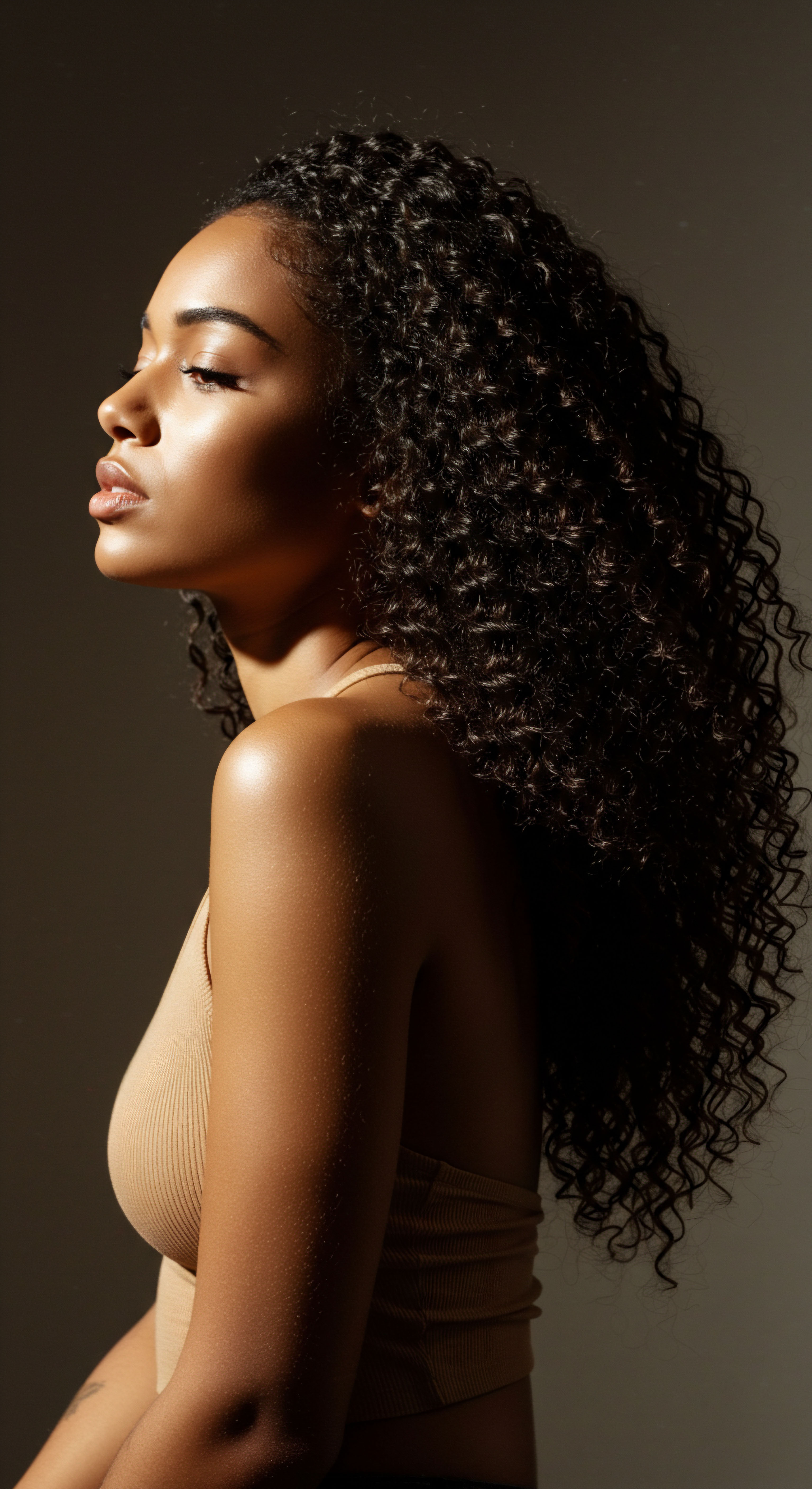 Showcasing Luminescent Coily Texture Holistic Heritage Hair Care Methods Showcasing healthy moisture, this striking profile reveals beautifully defined helices with radiant lustre. A celebration of expert textured hair care, highlighting ancestral beauty and the unique coil pattern of mixed-race hair, achieved through diligent scalp wellness and precise styling.